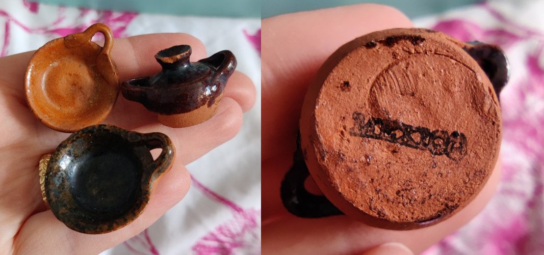dolls house miniature cooking pots from Mexico