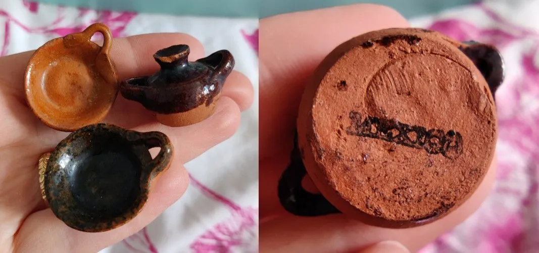 dolls house miniature cooking pots from Mexico