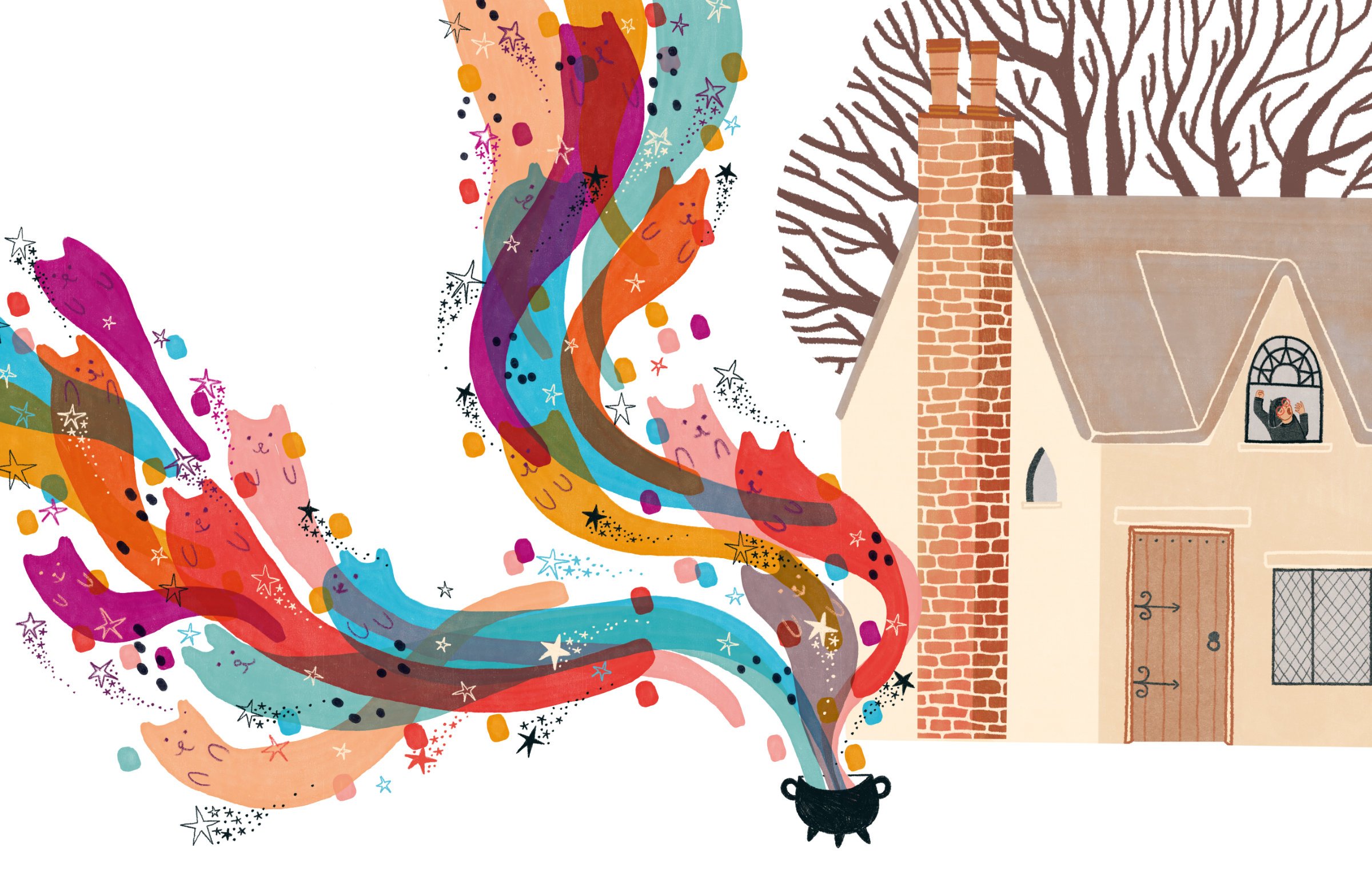 cat magic illustration by Nicola Schofield