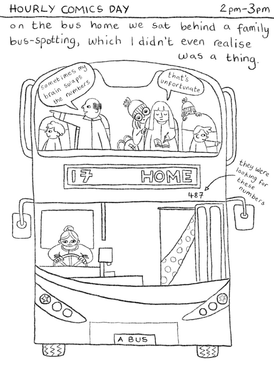 hourly comics day illustration bus ride