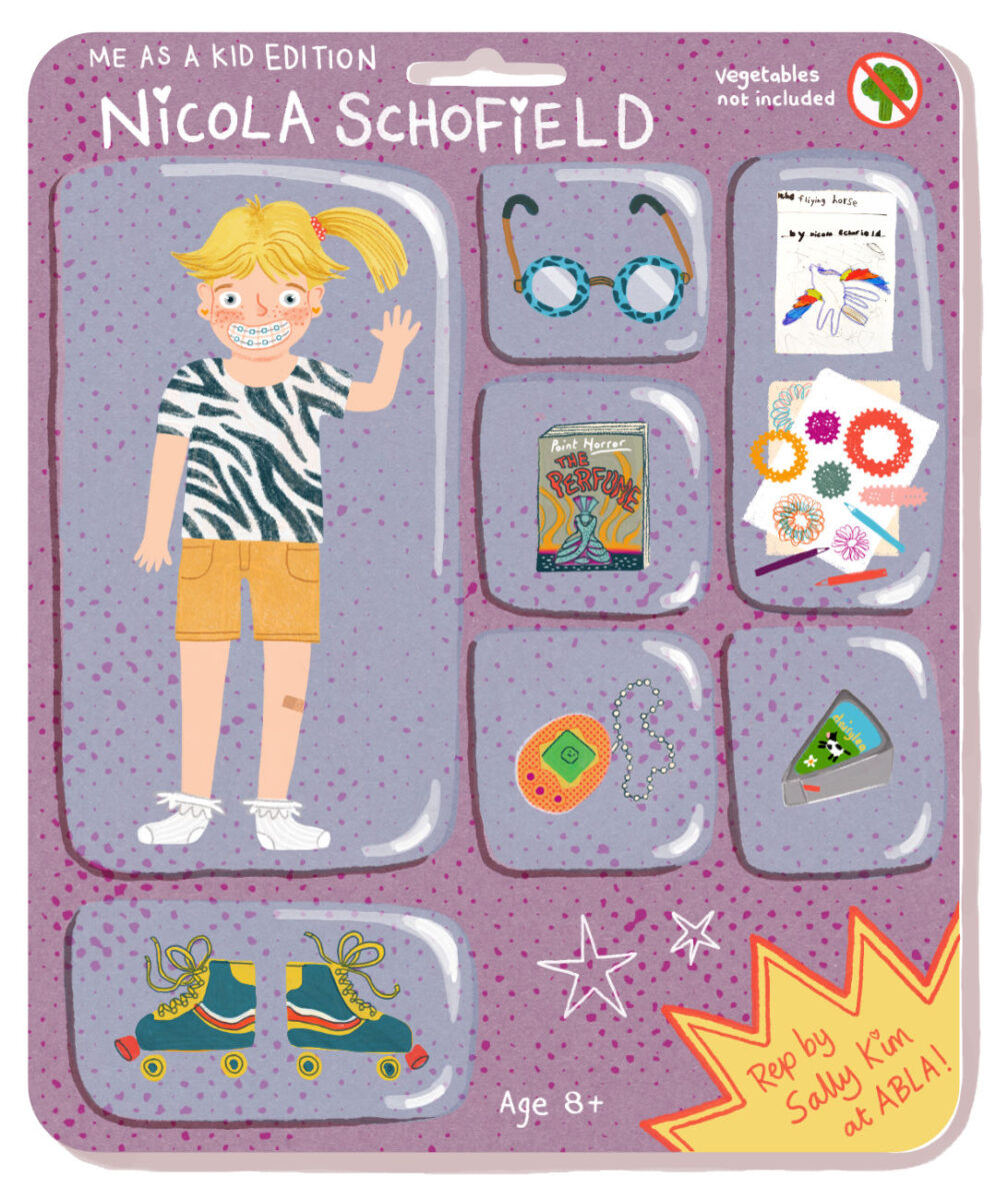 me as a kid starter pack illustration for kidlitartpostcard day June 2026